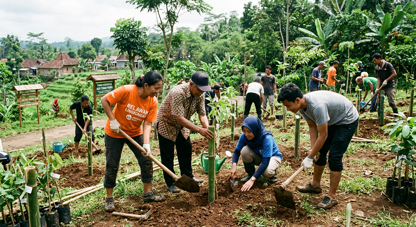 LIVESGP ACEH Hijau - Program lingkungan seperti gotong royong dan penanaman pohon.